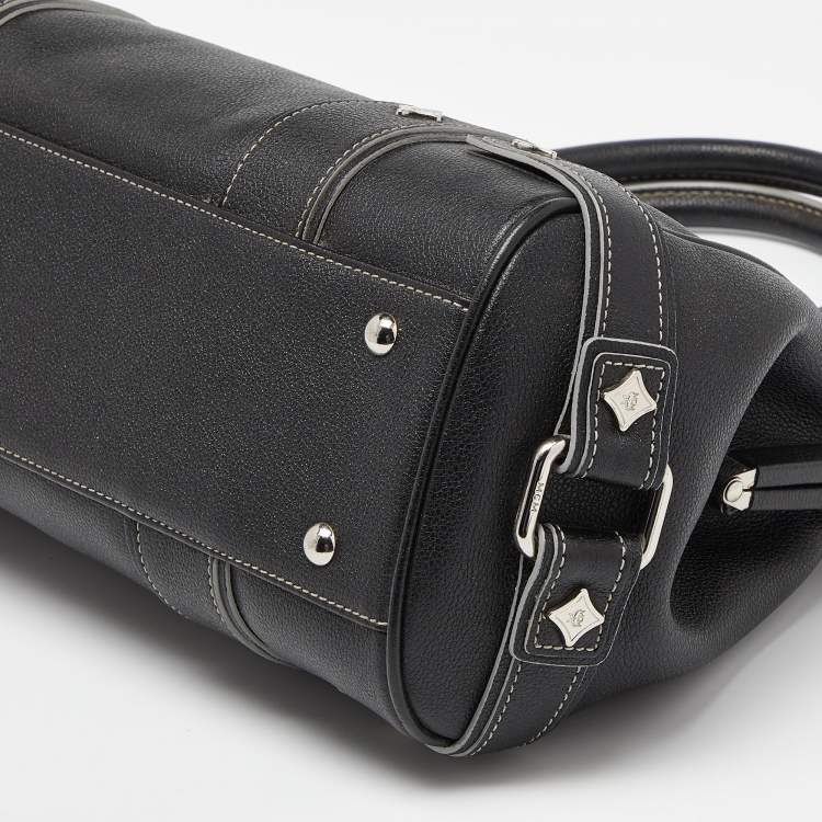Pre Owned MCM Black Leather Studded Frame Bag