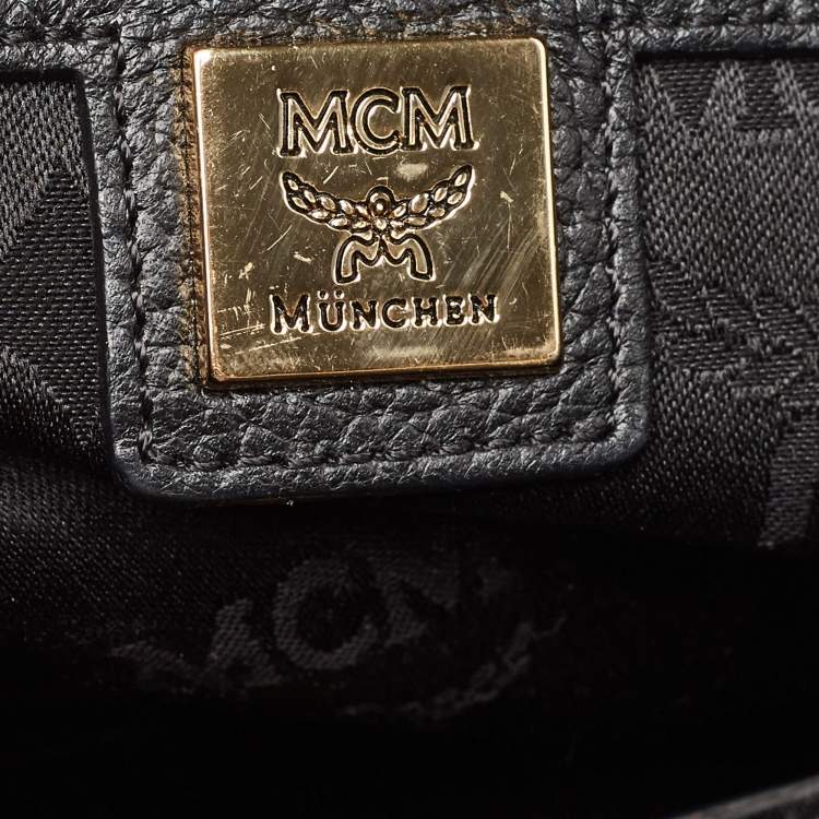 Pre Owned MCM Black Leather Double Zip Satchel