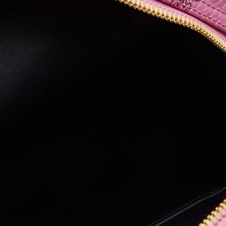 Pre Owned MCM Pink Visetos Coated Canvas Small Studs Stark Backpack