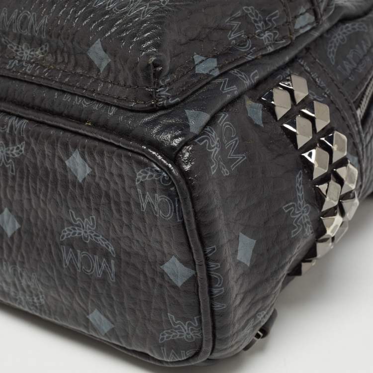 Pre Owned MCM Black Visetos Coated Canvas and Leather X-Mini Stark Bebe Boo Backpack