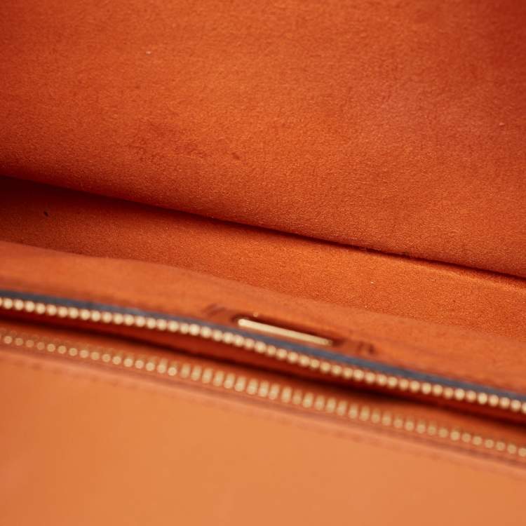 Pre Owned MCM Cognac Visetos Coated Canvas and Leather Medium Tracy Satchel