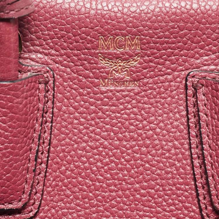 Pre Owned MCM Dark Red Leather Mini Milla Tote
