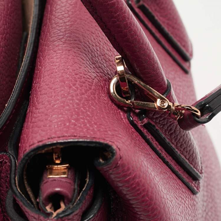 Pre Owned MCM Dark Red Leather Mini Milla Tote