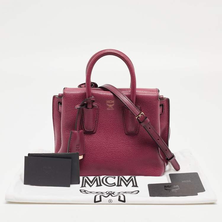 Pre Owned MCM Dark Red Leather Mini Milla Tote
