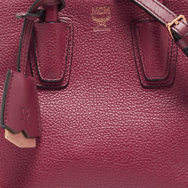 Pre Owned MCM Dark Red Leather Mini Milla Tote