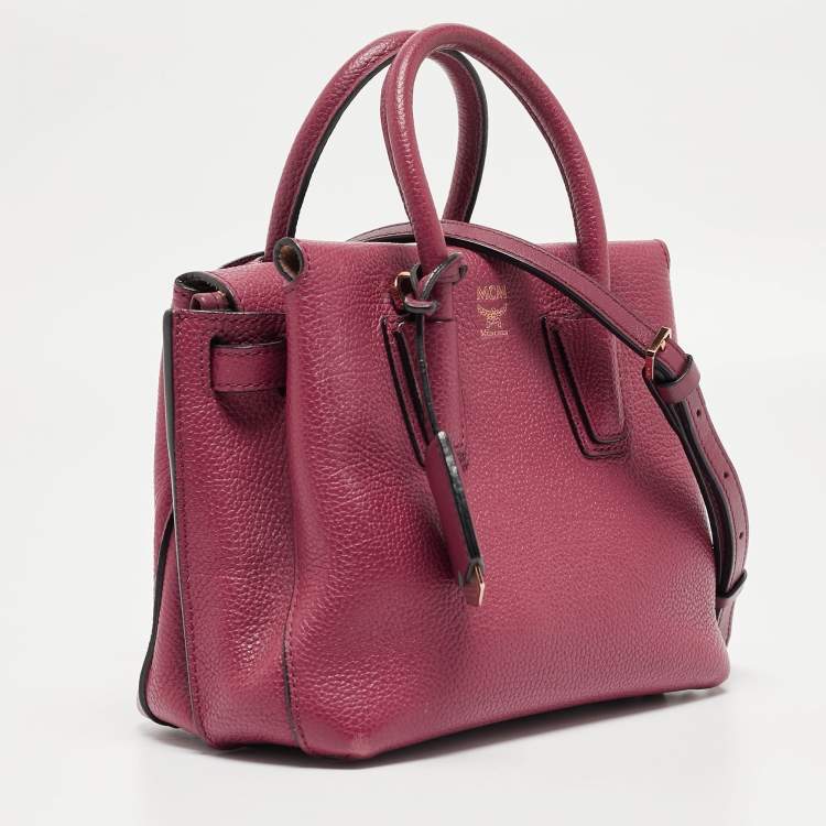 Pre Owned MCM Dark Red Leather Mini Milla Tote