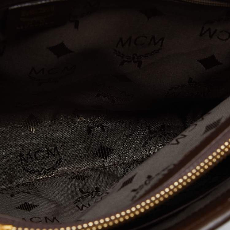 Pre Owned MCM Brown/Beige Visetos Canvas and Leather Shopper Tote