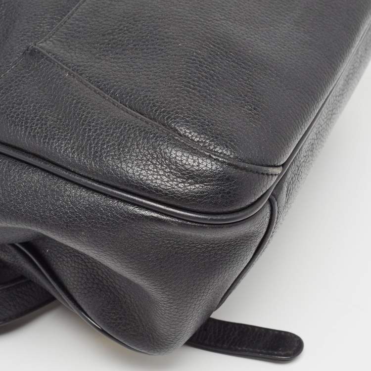 Pre Owned MCM Black Leather Studded Flap Backpack