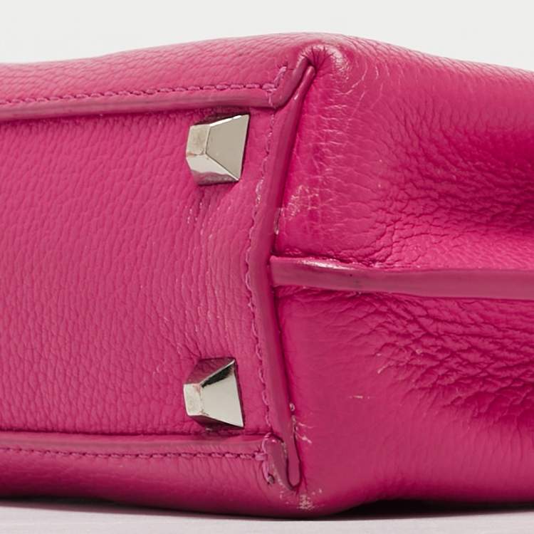 Pre Owned MCM Pink Leather Mini Milla Tote
