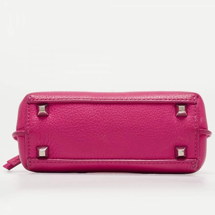 Pre Owned MCM Pink Leather Mini Milla Tote