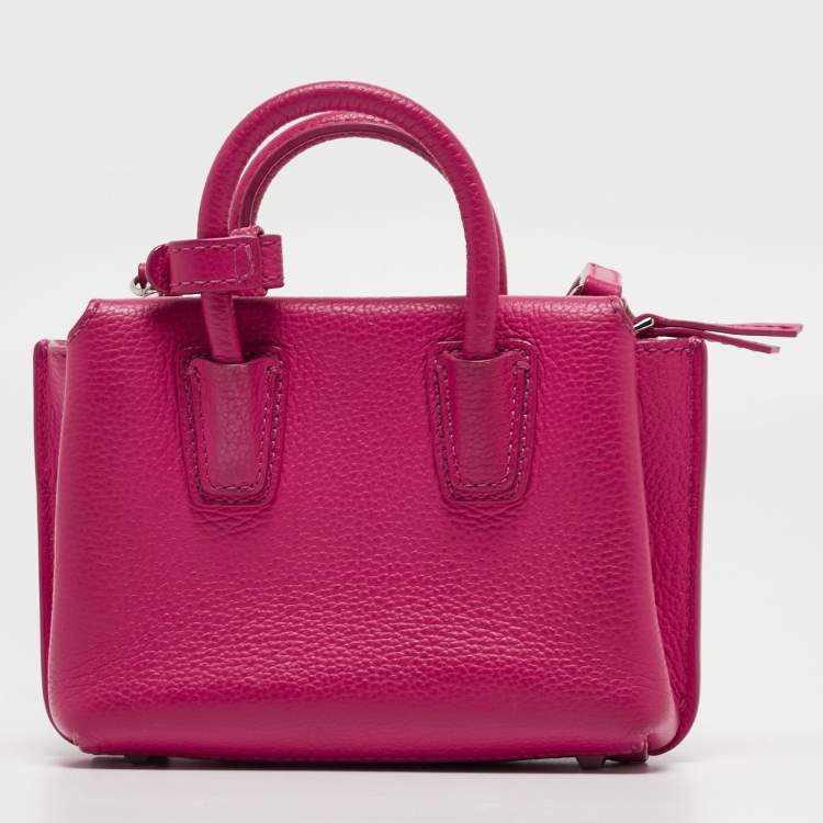 Pre Owned MCM Pink Leather Mini Milla Tote