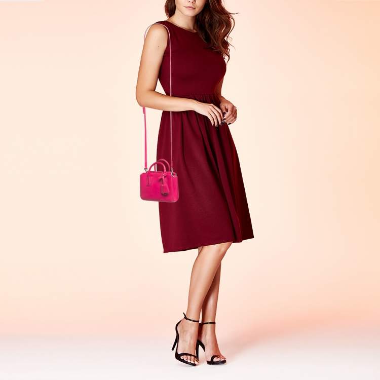 Pre Owned MCM Pink Leather Mini Milla Tote