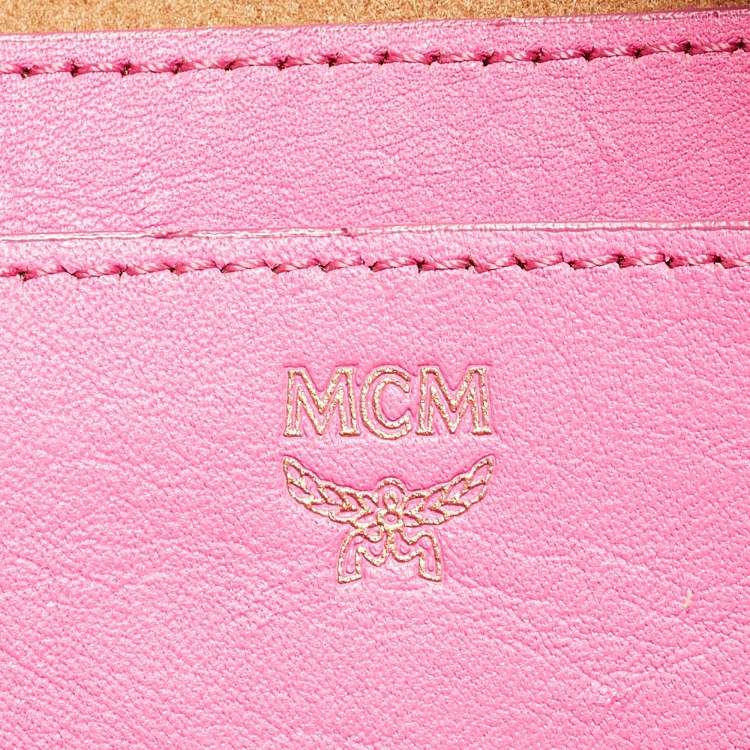 Pre Owned MCM Dark Pink Leather Mini Studded Stark Backpack