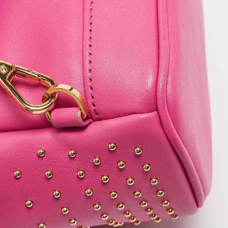 Pre Owned MCM Dark Pink Leather Mini Studded Stark Backpack