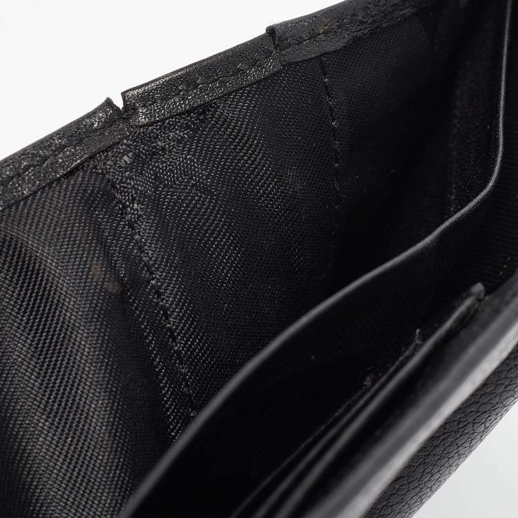 Pre Owned MCM Black Leather Studded Trifold Compact Wallet