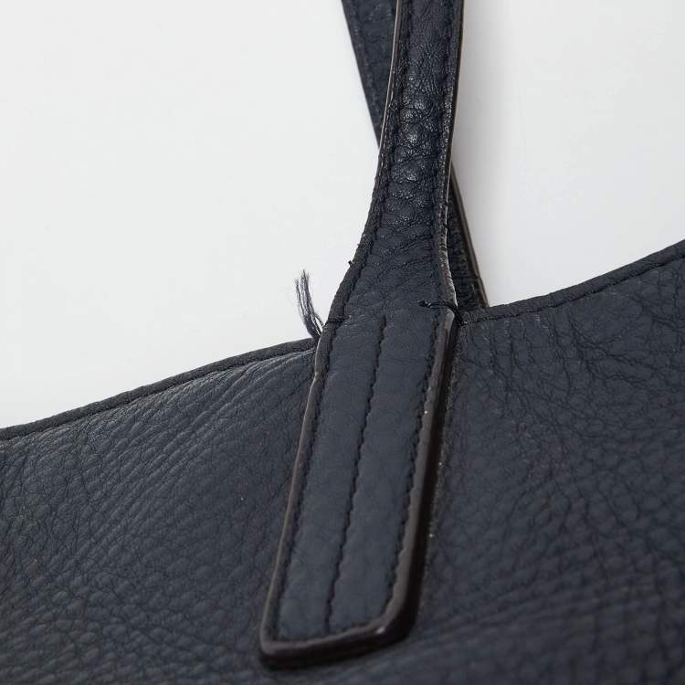 Pre Owned MCM Blue/Brown Leather Zip Shopper Tote