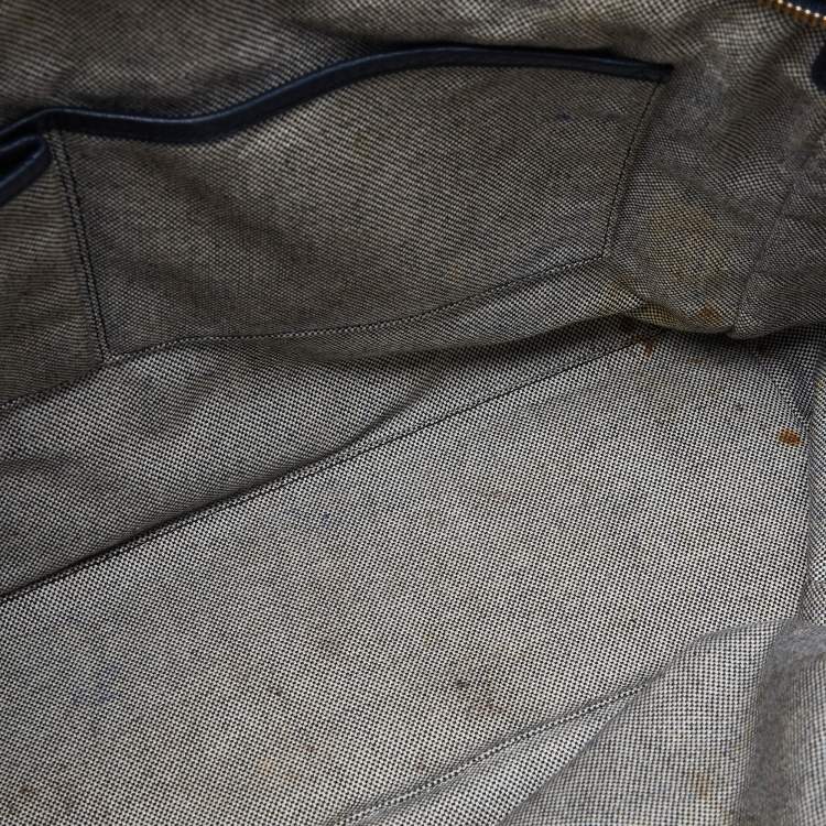 Pre Owned MCM Blue/Brown Leather Zip Shopper Tote