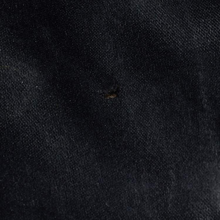 Pre Owned MCM Black Leather Embellished Zip Wristlet Pouch