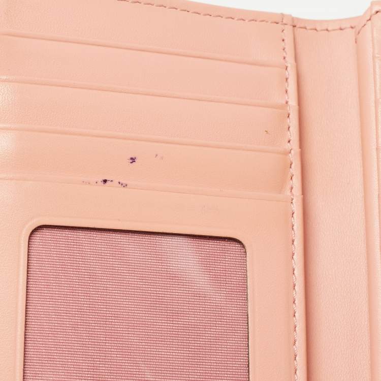 Pre Owned MCM Beige/Peach Visetos Coated Canvas and Leather  Trifold Wallet