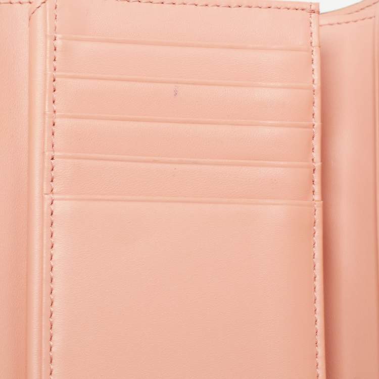 Pre Owned MCM Beige/Peach Visetos Coated Canvas and Leather  Trifold Wallet