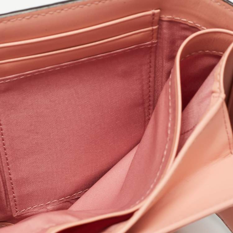 Pre Owned MCM Beige/Peach Visetos Coated Canvas and Leather  Trifold Wallet