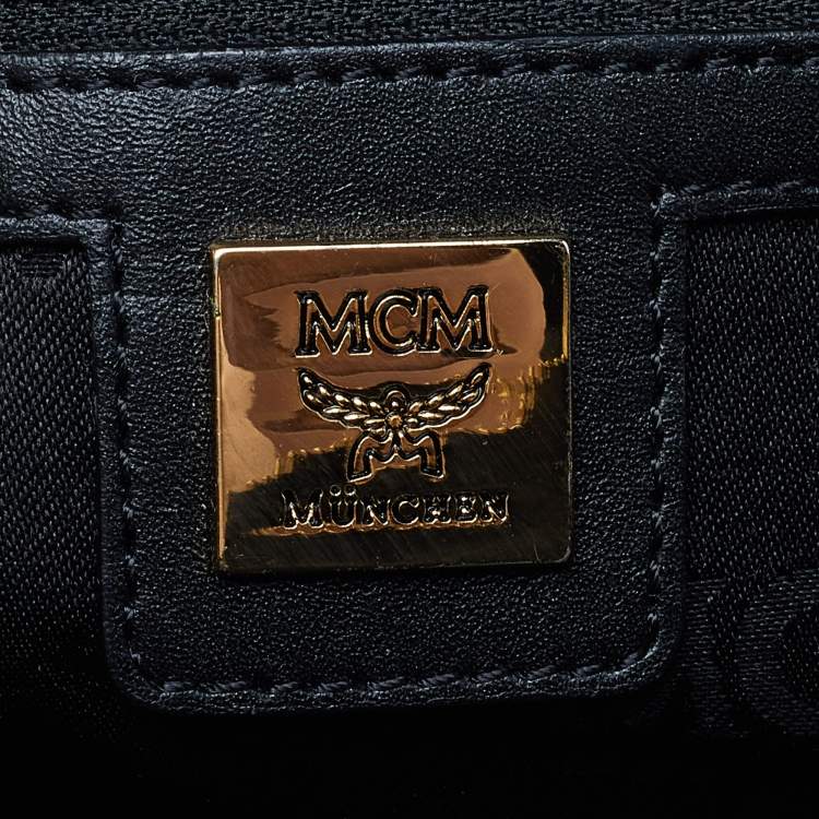 Pre Owned MCM Black Patent Leather Zip Satchel