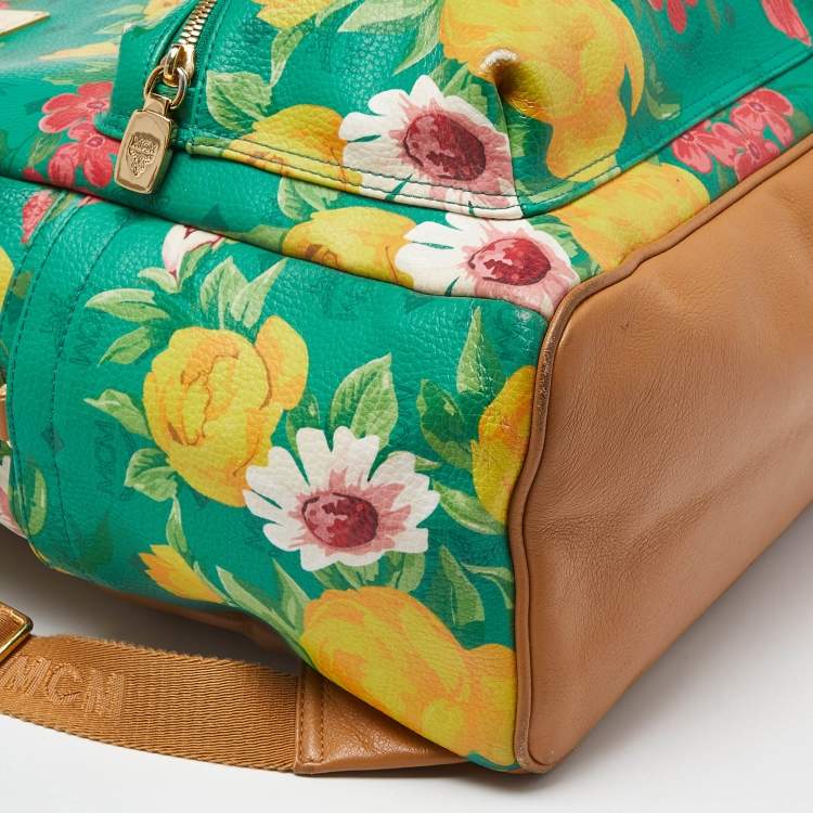 Pre Owned MCM Multicolor Floral Phenomenon Coated Canvas and Leather Large Backpack