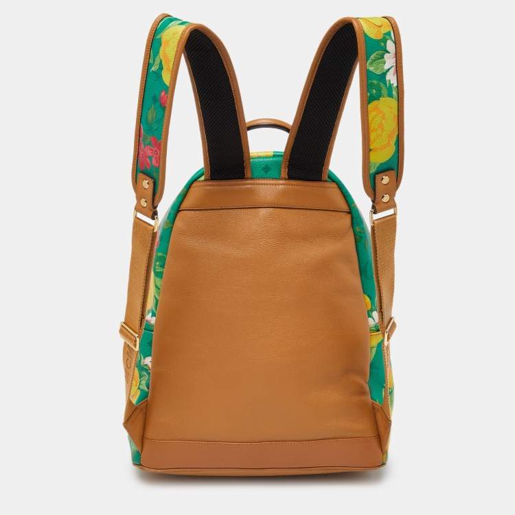 Pre Owned MCM Multicolor Floral Phenomenon Coated Canvas and Leather Large Backpack