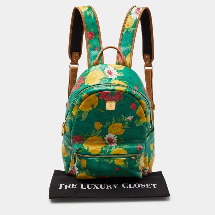 Pre Owned MCM Multicolor Floral Phenomenon Coated Canvas and Leather Large Backpack