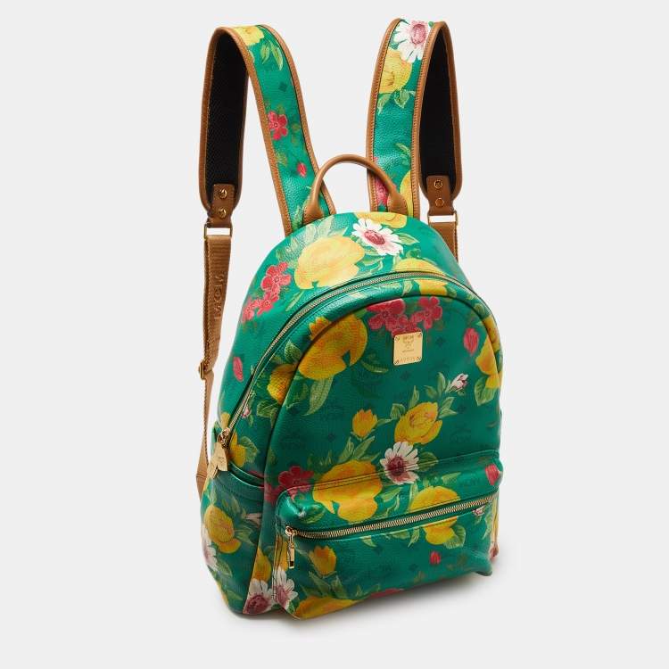 Pre Owned MCM Multicolor Floral Phenomenon Coated Canvas and Leather Large Backpack