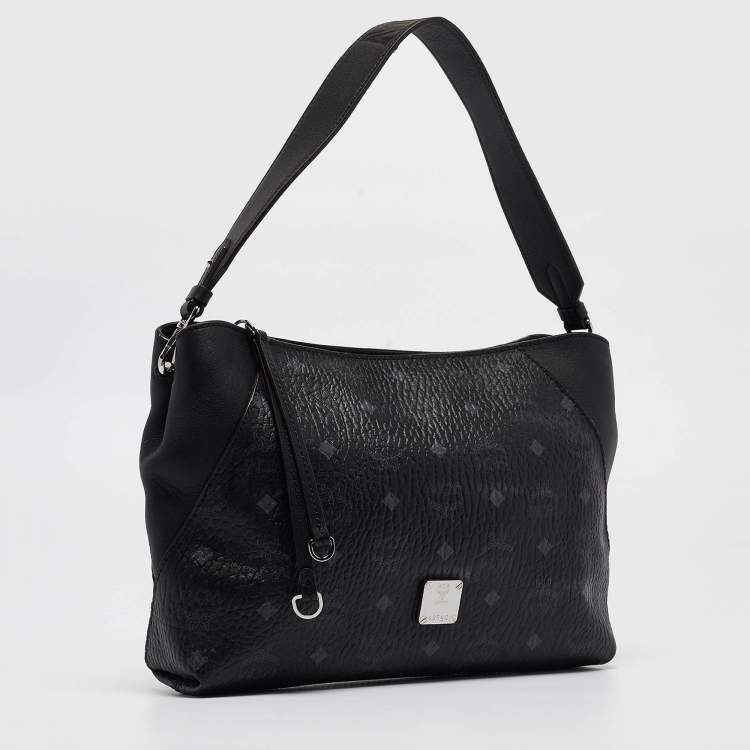 Pre Owned MCM Black Visetos Coated Canvas and Leather Klara Bag