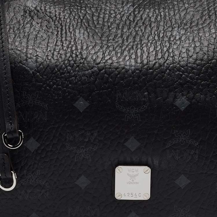 Pre Owned MCM Black Visetos Coated Canvas and Leather Klara Bag