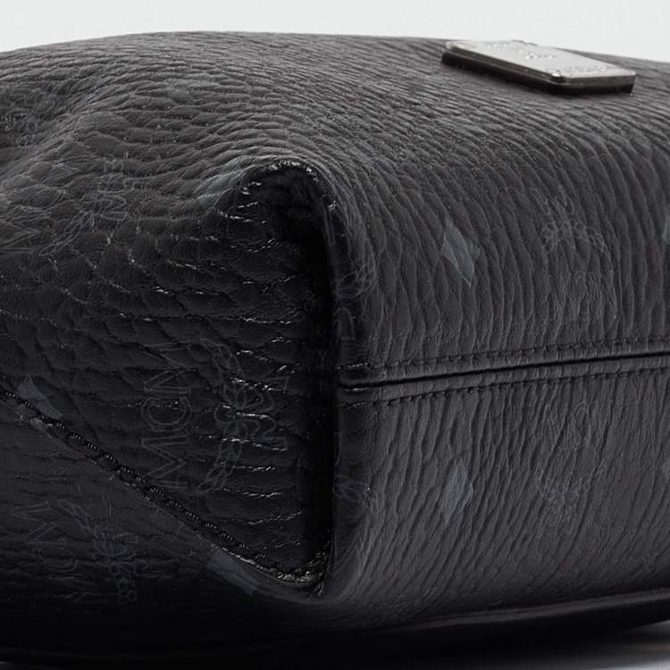 Pre Owned MCM Black Visetos Coated Canvas and Leather Klara Bag