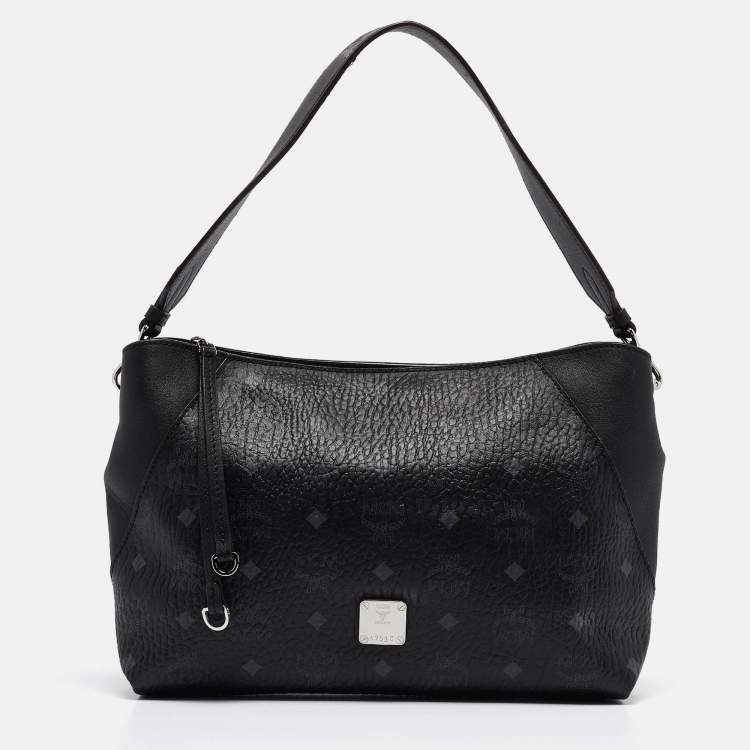 Pre Owned MCM Black Visetos Coated Canvas and Leather Klara Bag