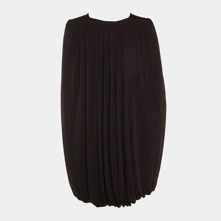 مملوكة مسبقًا McQ by Alexander McQueen Black Jersey Gathered Mini Dress M