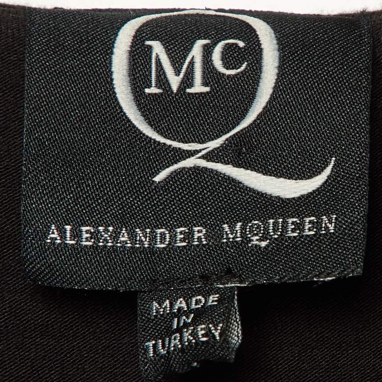 مملوكة مسبقًا McQ by Alexander McQueen Black Jersey Gathered Mini Dress M