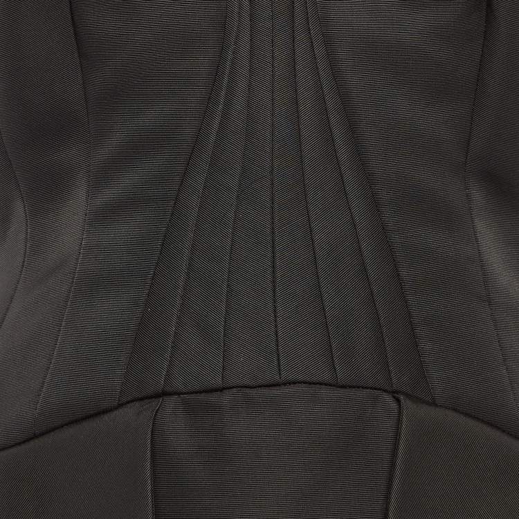 Pre Owned McQ by Alexander McQueen Black Cotton Blend Pleated Sleeveless Dress M