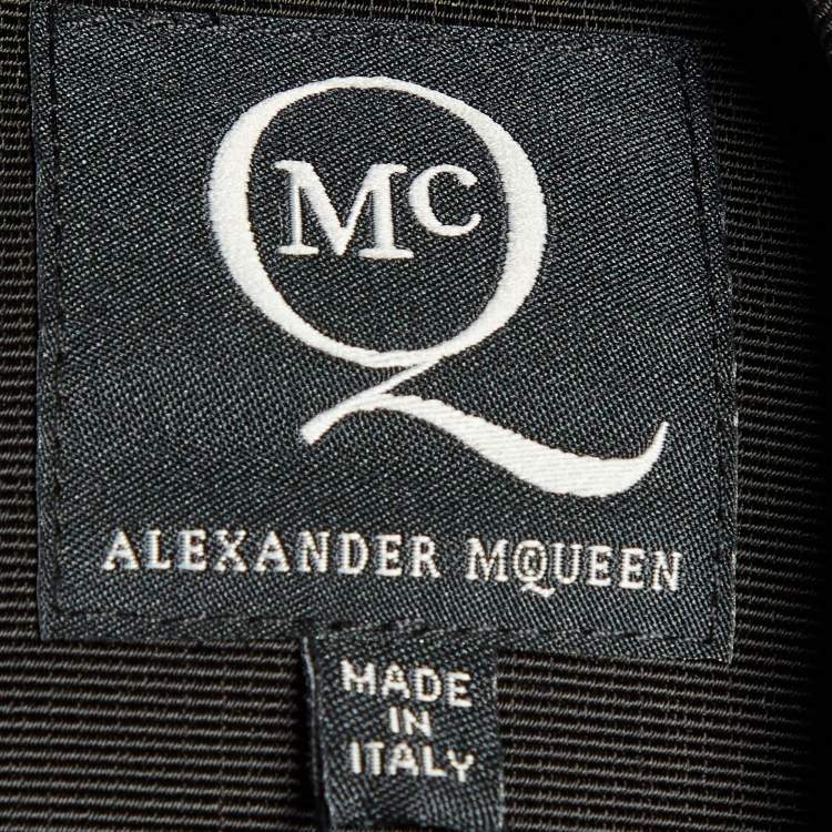 Pre Owned McQ by Alexander McQueen Black Cotton Blend Pleated Sleeveless Dress M