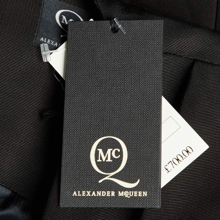 Pre Owned McQ by Alexander McQueen Black Cotton Blend Pleated Sleeveless Dress M