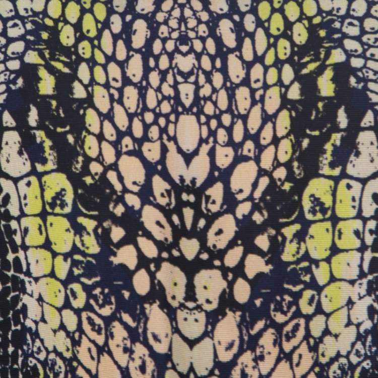 Pre Owned McQ by Alexander McQueen Croc Print Layered Crop Top S