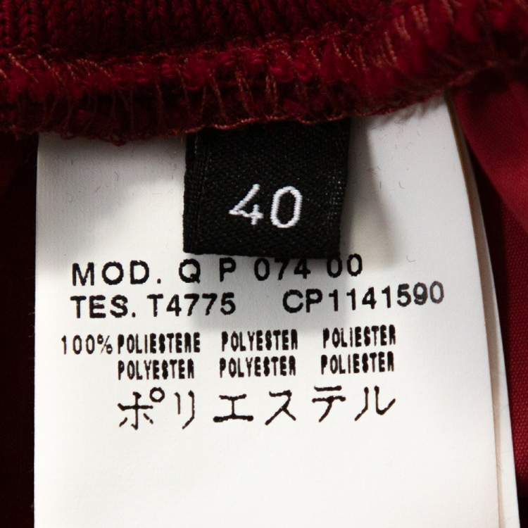 Pre Owned McQ by Alexander McQueen Red Synthetic & Rib Trim Joggers S 