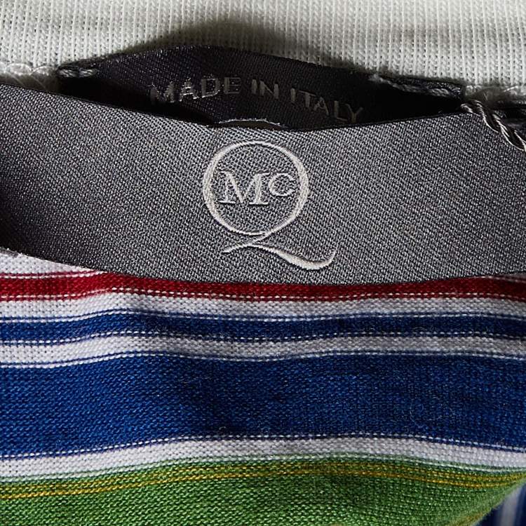 Pre Owned McQ by Alexander McQueen Multicolor Striped & Embroidered Tank Top M
