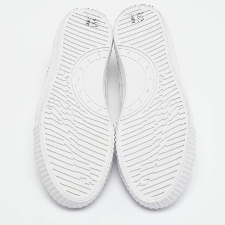Pre Owned McQ by Alexander McQueen White/Black Canvas Shallow Swarm Sneakers Size 37