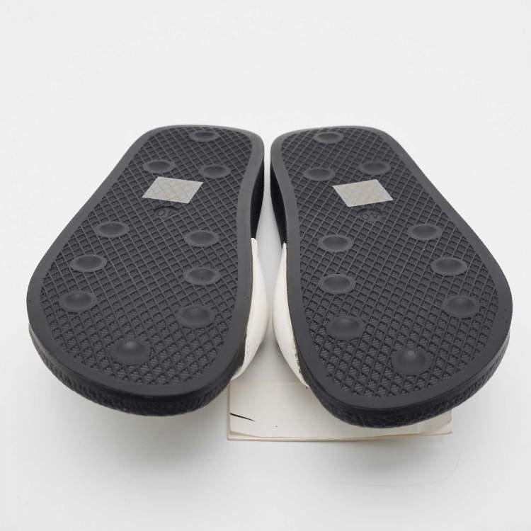 Pre Owned McQ by Alexander McQueen White Faux Leather Logo Pool Slides Size 40