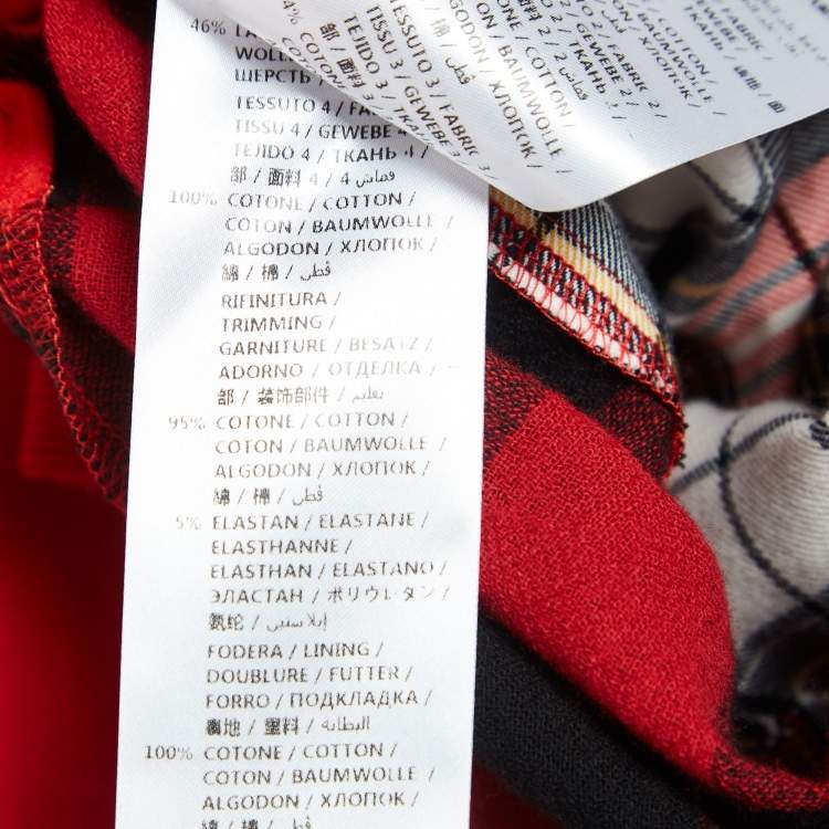 Pre Owned McQ by Alexander McQueen Red Patchwork Oversize Hoodie Jacket M