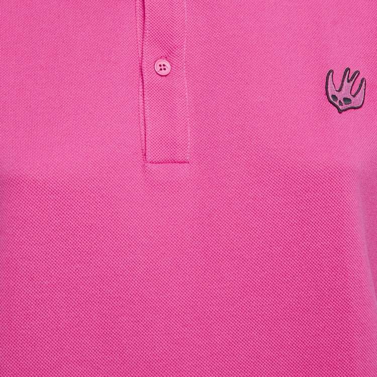 Pre Owned McQ by Alexander McQueen Pink Cotton Pique Polo T-Shirt L