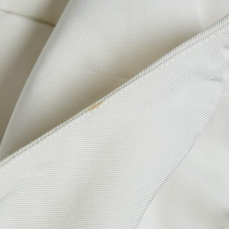 Pre Owned McQ by Alexander McQueen White Faille Cotton Blend Layered Crop Top M