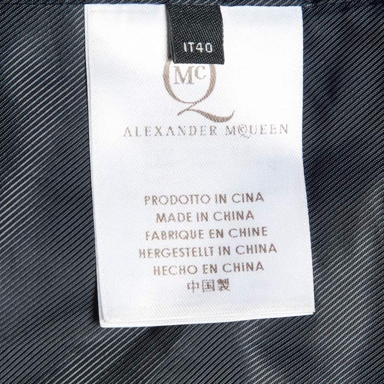 Pre Owned McQ by Alexander McQueen Ribbed Wool Blend Blazer & Skirt Set S