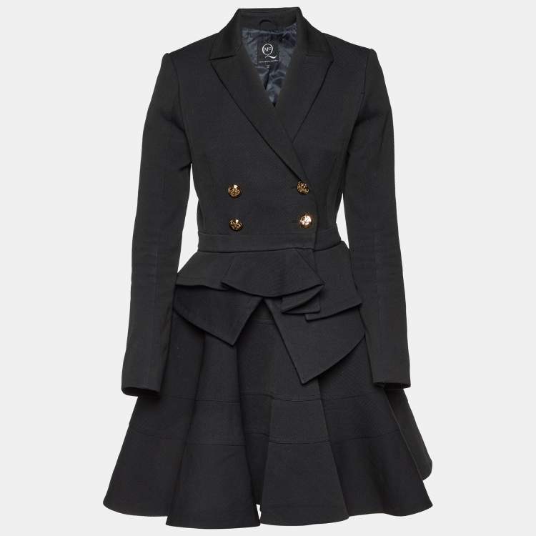 Pre Owned McQ by Alexander McQueen Ribbed Wool Blend Blazer & Skirt Set S