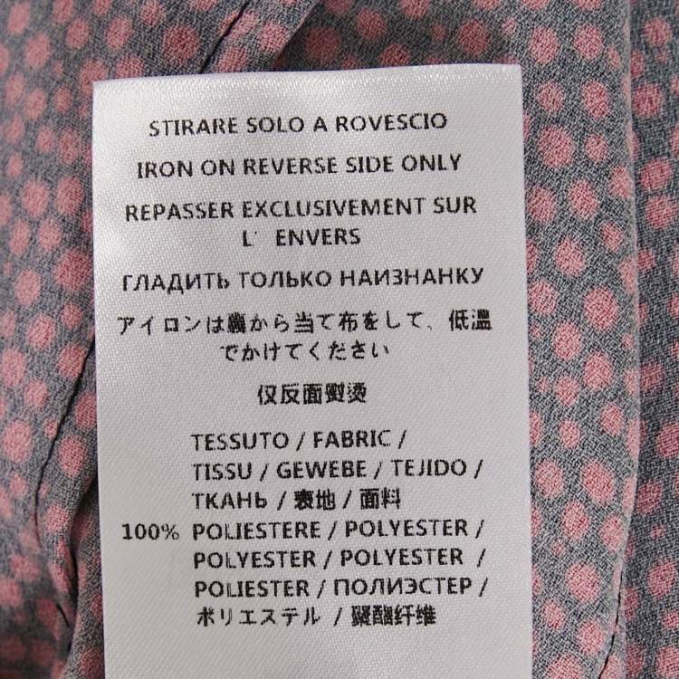 Pre Owned McQ by Alexander McQueen Pink Dot Print Crepe Turtle Neck Mini Dress M